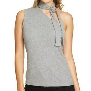 1.State Top Textured Knit One Shoulder Tie Neck